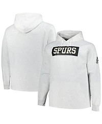 Fanatics Men's Ash San Antonio Spurs Big Tall Raglan Tri-Blend Pullover Hoodie