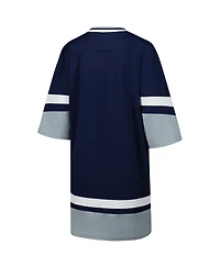 Starter Women's Navy Dallas Cowboys Slap Shot V-Neck 3/4 Sleeve Sneaker Dress