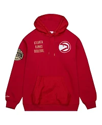 Mitchell & Ness Men's Red Atlanta Hawks Team Og 2.0 Vintage Logo Fleece Pullover Hoodie