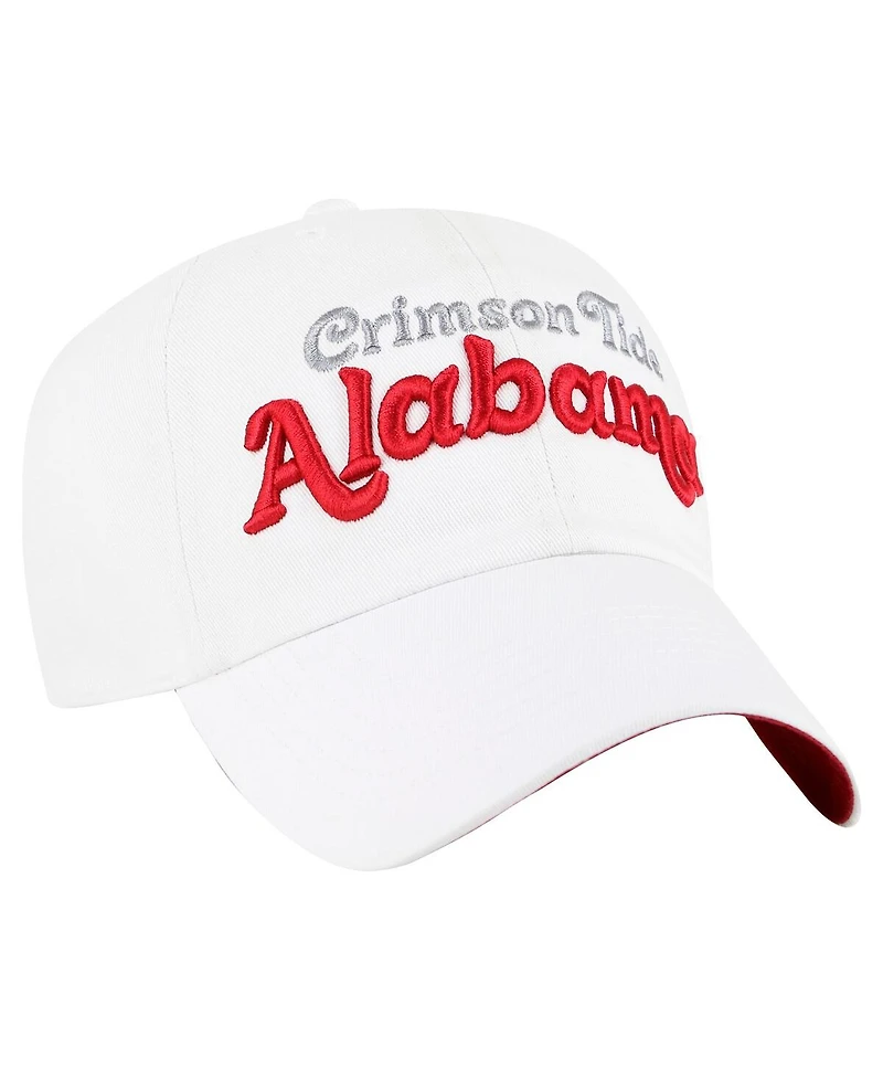 '47 Brand Women's White Alabama Crimson Tide Pensacola Clean Up Adjustable Hat