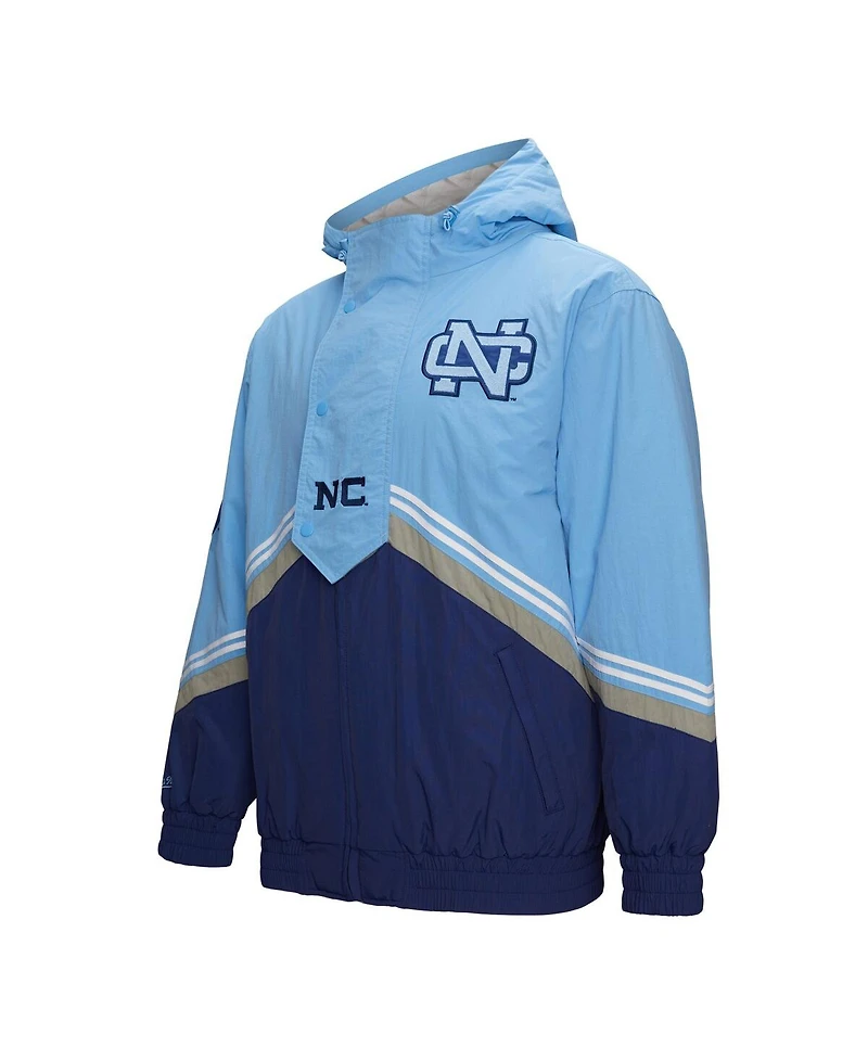 Mitchell & Ness Men's Navy/Carolina Blue North Carolina Tar Heels Throw It Back Vintage Logo Full-Zip Jacket