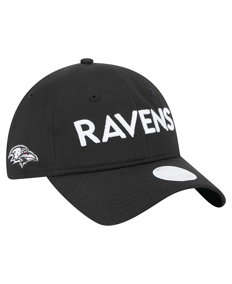New Era Women's Black Baltimore Ravens Cece 9TWENTY Adjustable Hat