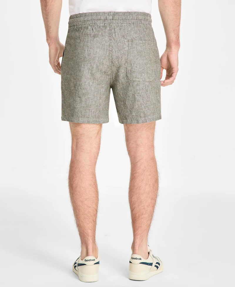 Sun + Stone Men's Chase Regular-Fit 6" Linen Blend Shorts, Exclusively at Macy's