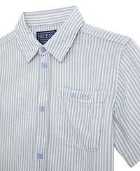 Guess Big Boys Oversize Short Sleeve Printed Woven Shirt