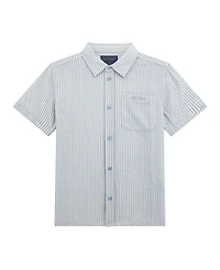 Guess Big Boys Oversize Short Sleeve Printed Woven Shirt