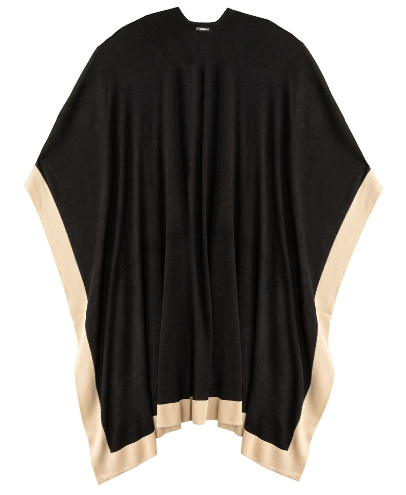 Lauren Ralph Tissue Lightweight Ruana with Border