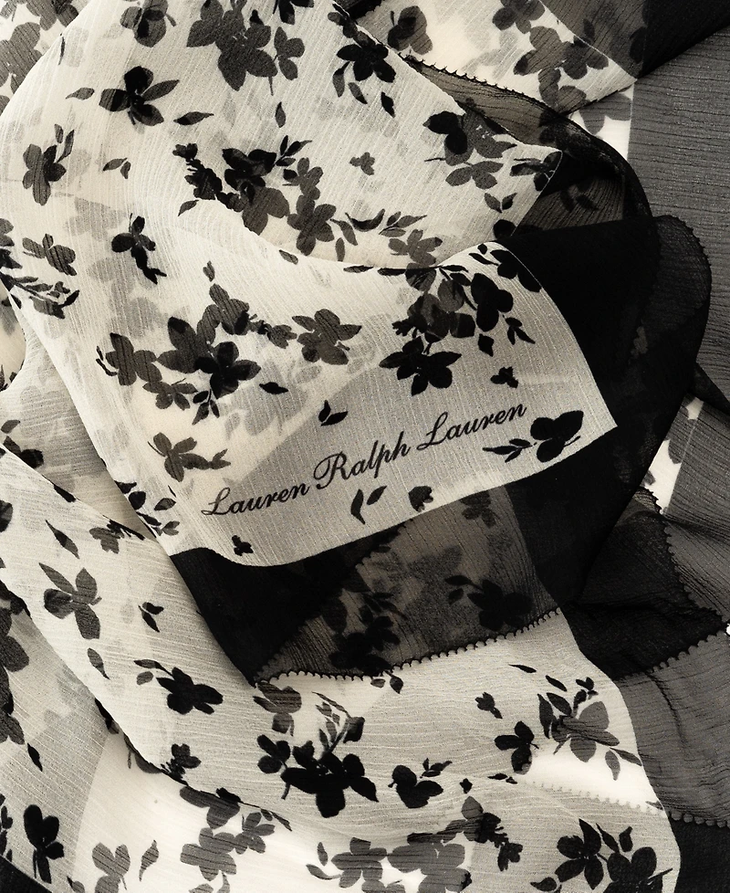 Lauren Ralph Lauren Contrast Floral Square Scarf