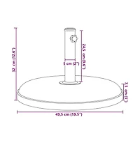 Parasol Base for 1.3"/1.4"/1.5" Poles 55.1 lb Round