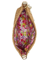 Betsey Johnson Straw Cultured Pearl Large Hobo Bag