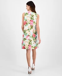 Anne Klein Women's Printed Sleeveless Scuba Shift Dress