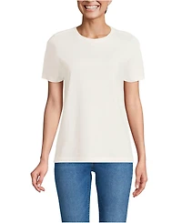 Lands' End Women's Relaxed Supima Cotton Crew Neck T-Shirt
