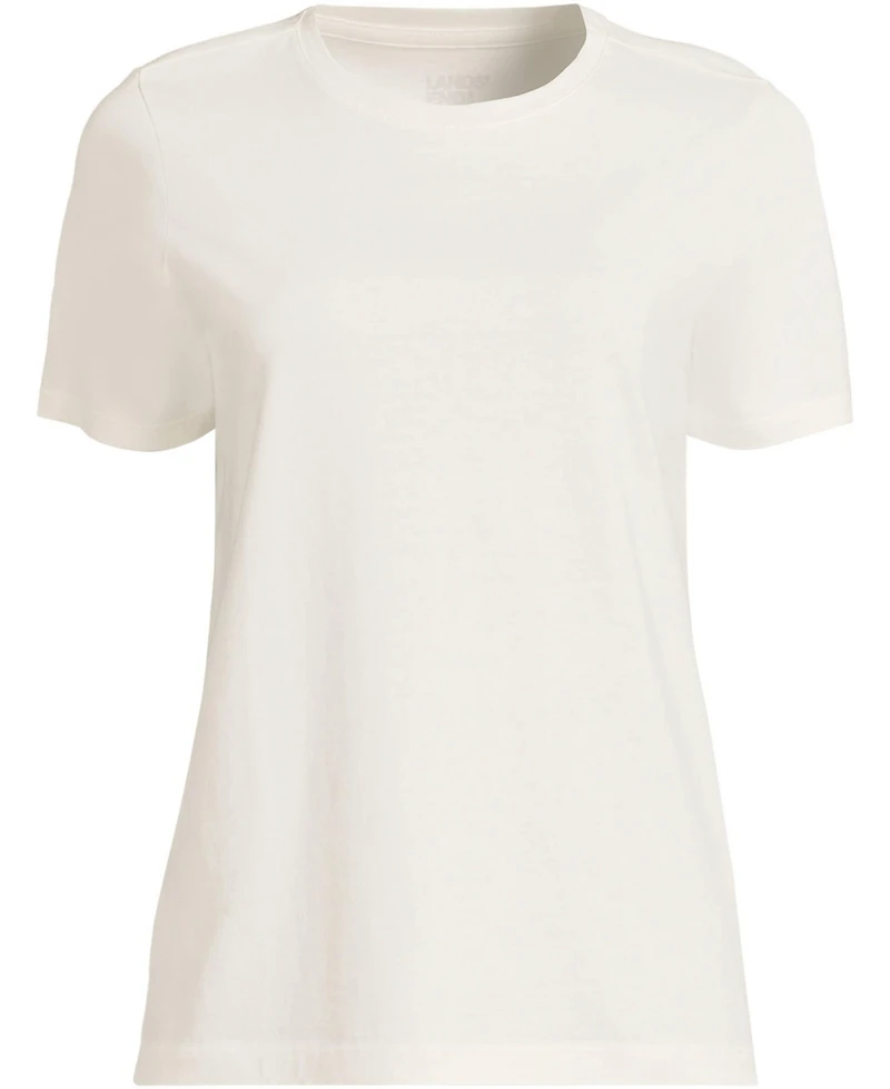 Lands' End Women's Relaxed Supima Cotton Crew Neck T-Shirt