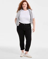 Style & Co Plus Size High-Rise Cropped Straight-Leg Jeans, Exclusively at Macy's