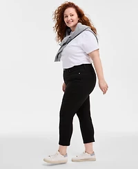 Style & Co Plus Size High-Rise Cropped Straight-Leg Jeans, Exclusively at Macy's