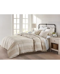 Charter Club Clifton Cotton/Linen Stripe 3-Pc. Comforter Set, Full/Queen, Exclusively at Macy's