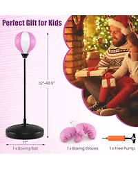 Inflatable Punching Bag for Kids Ages 3+ Height Adjustable Kids Punching Bag with Stand
