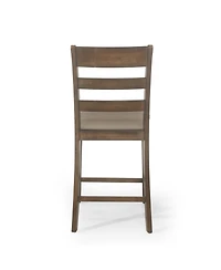 Rustic Farmhouse Upholstered Counter Stools with Natural Wood Frame, Set of 2-The Pop Home