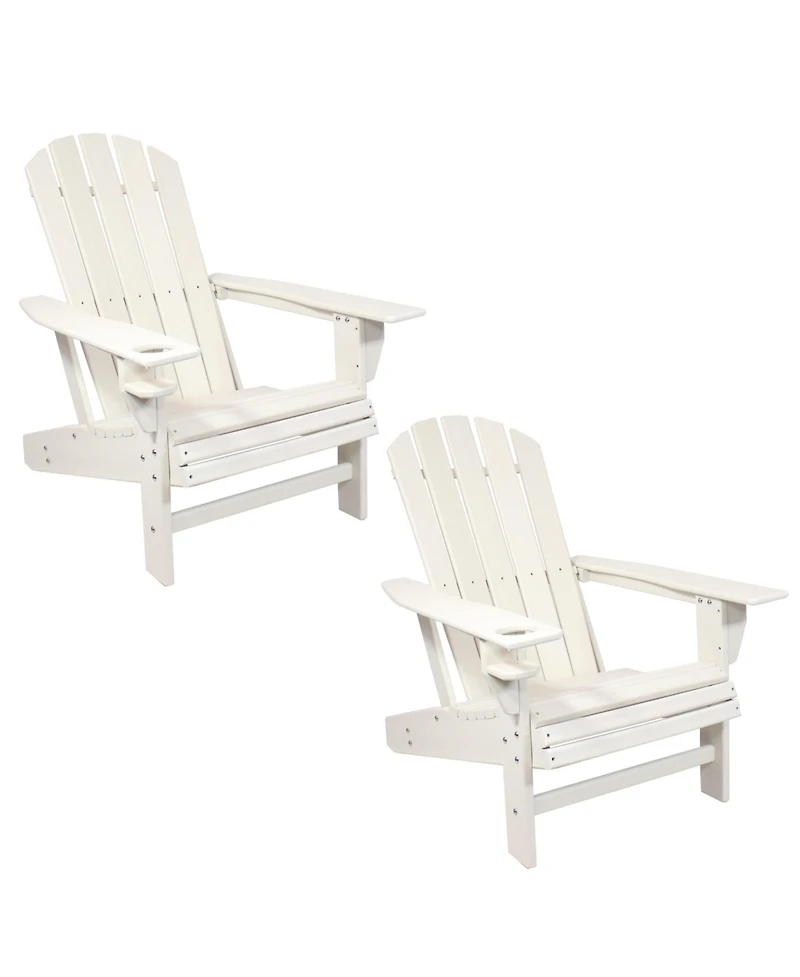 Outdoor Lake Style Adirondack Chair with Cup Holder