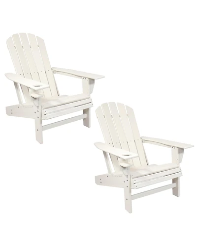 Outdoor Lake Style Adirondack Chair with Cup Holder