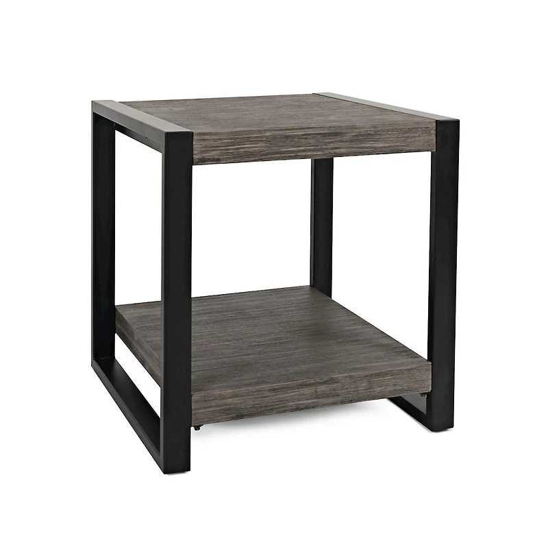 Pinnacle Modern Loft Iron and Wood End Table