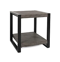 Pinnacle Modern Loft Iron and Wood End Table