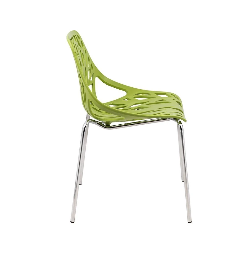 LeisureMod Modern Asbury Dining Chair w/ Chromed Legs