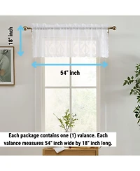 Hlc.me Isabella Floral Rod Pocket Lace Semi Sheer Voile Short Valance for Small