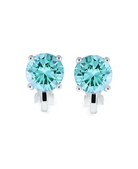 Bling Jewelry 2CT Solitaire Round Cubic Zirconia Cz Clip On Stud Earrings Non Piercing
