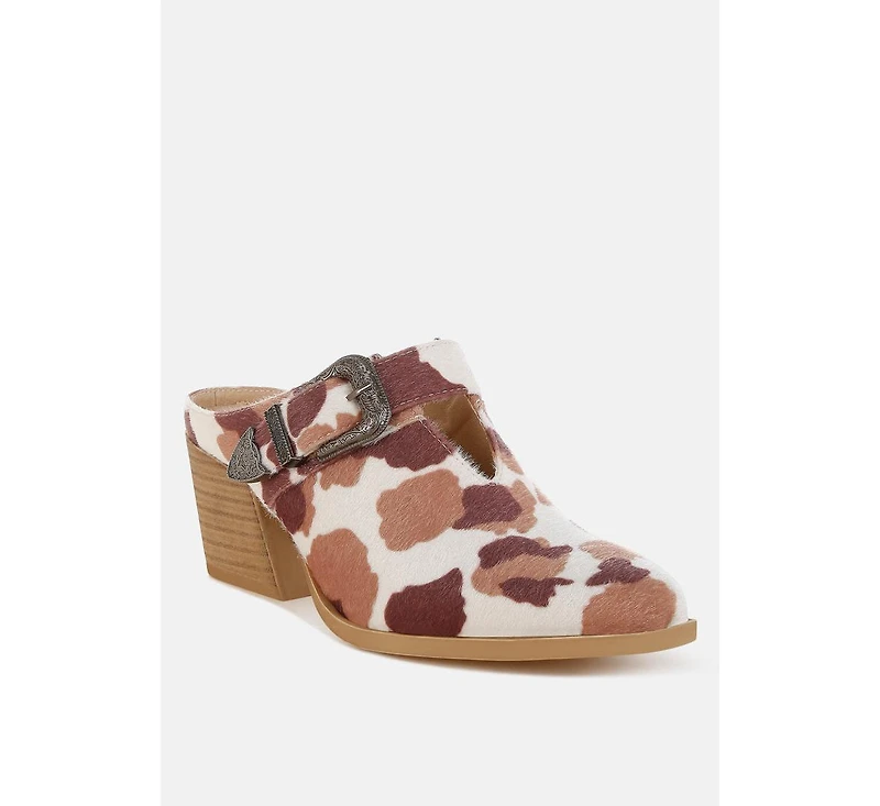 Nometa Faux Suede Buckle Detail Mules