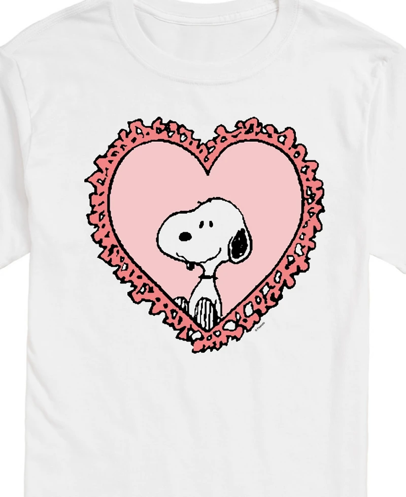 Airwaves Men's Peanuts Snoopy Heart Short Sleeve T-Shirt