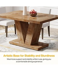 Tribesigns 47-Inch Dining Table for 4, Black Kitchen Dinner with Heavy Duty Pedestal, Farmhouse Wooden Eating Home, Room, Small