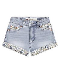 Levi's Little Girls Print Block Mom Shorts