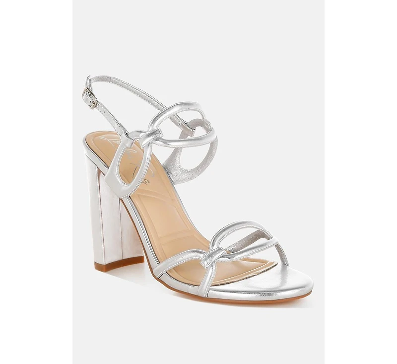 Ryzah Metallic Cut Out Chain Sandals