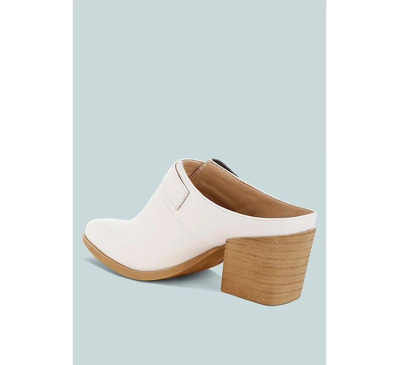 Holler Carved Buckle Statement Mules