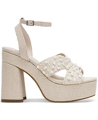 Dv Dolce Vita Women's Waylan Raffia Platform Crossband Dress Sandals