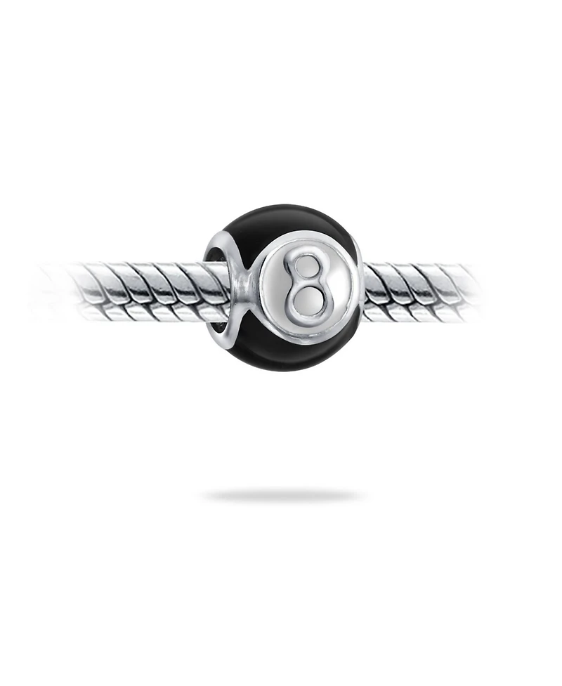 Bling Jewelry Lucky Pool Player 8 Ball Charm Bead Sterling Silver European Bracelet