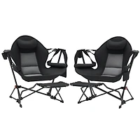Outsunny Hammock Camping Chair Set of 2 with Adjustable