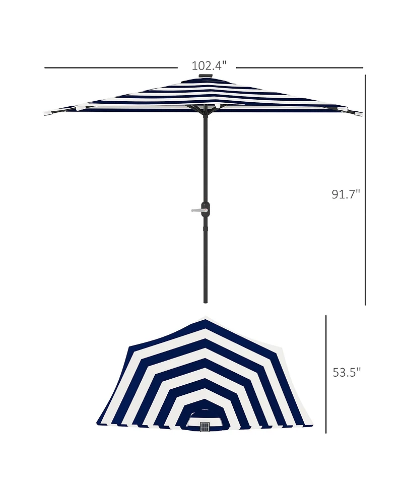Outsunny Half Patio Umbrella, Upf 30+ Balcony Umbrella,