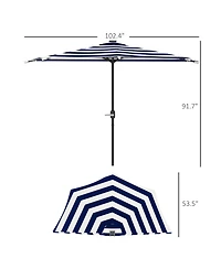 Outsunny Half Patio Umbrella, Upf 30+ Balcony Umbrella,