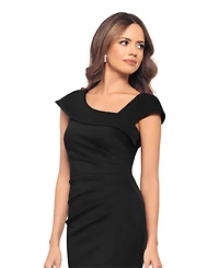 Xscape Women's Asymmetric-Neck Side-Slit Gown