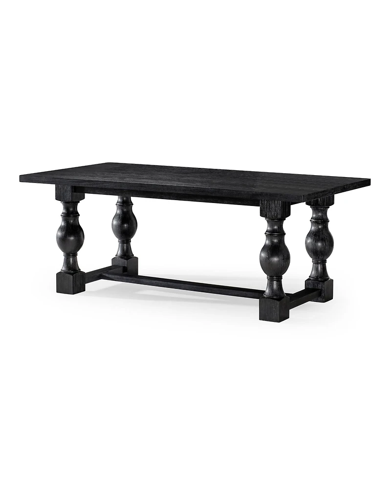 Maven Lane Leon Traditional Wooden Dining Table in Antiqued Black Finish