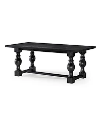 Maven Lane Leon Traditional Wooden Dining Table in Antiqued Black Finish
