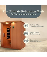 Dynamic Saunas Madrid Elite 3 Person Ultra Low Emf Infrared Lighting Home Sauna