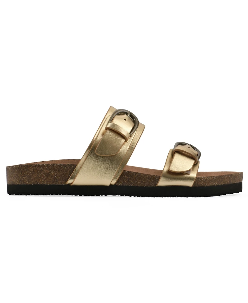 White Mountain Women's Hardball Round Toe Flat Sandals