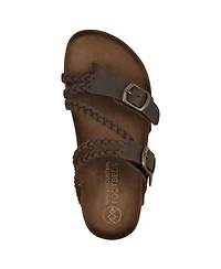 White Mountain Women's Haziest Round Toe Flat Sandals