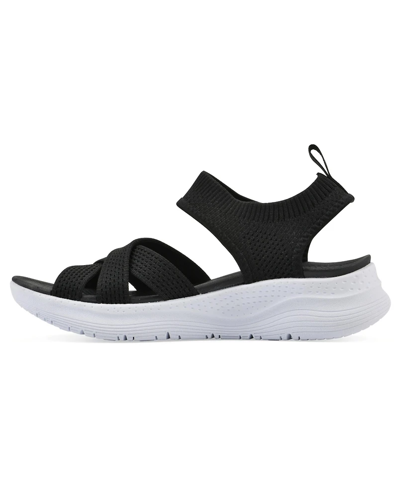 White Mountain Women's Charry Round Toe Flat Sandals