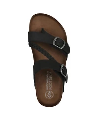 White Mountain Women's Hammy Round Toe Flat Sandals