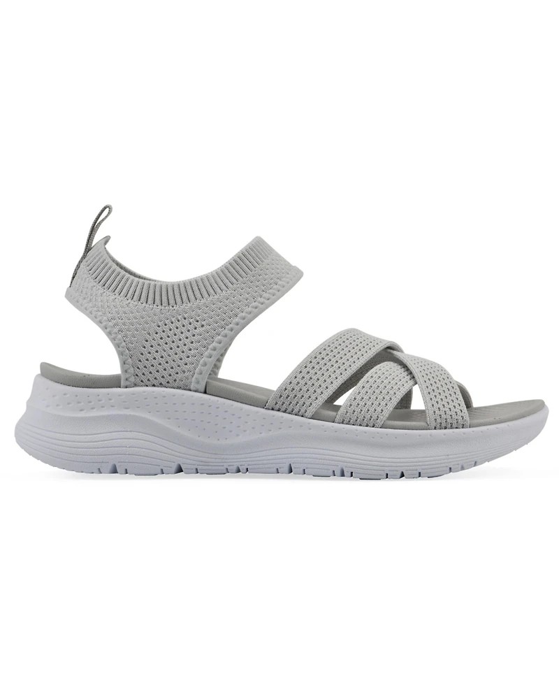 White Mountain Women's Charry Round Toe Flat Sandals