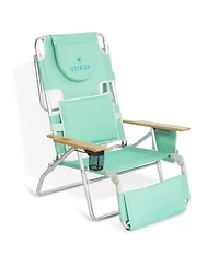 Ostrich Deluxe 3N1 Lightweight Outdoor Lawn Beach Lounge Chair w/Footrest, Teal