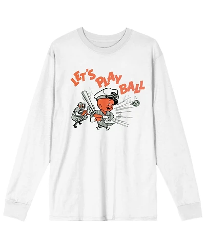 Dr. Pepper Men's Let's Play Ball Crew Neck Long Sleeve Tee